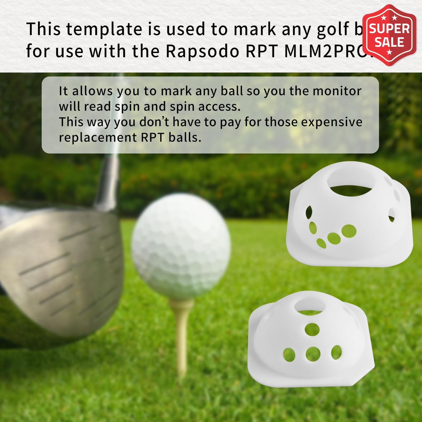 Golf Ball Marking Template for Rapsodo RPT MLM2PRO Launch Monitor