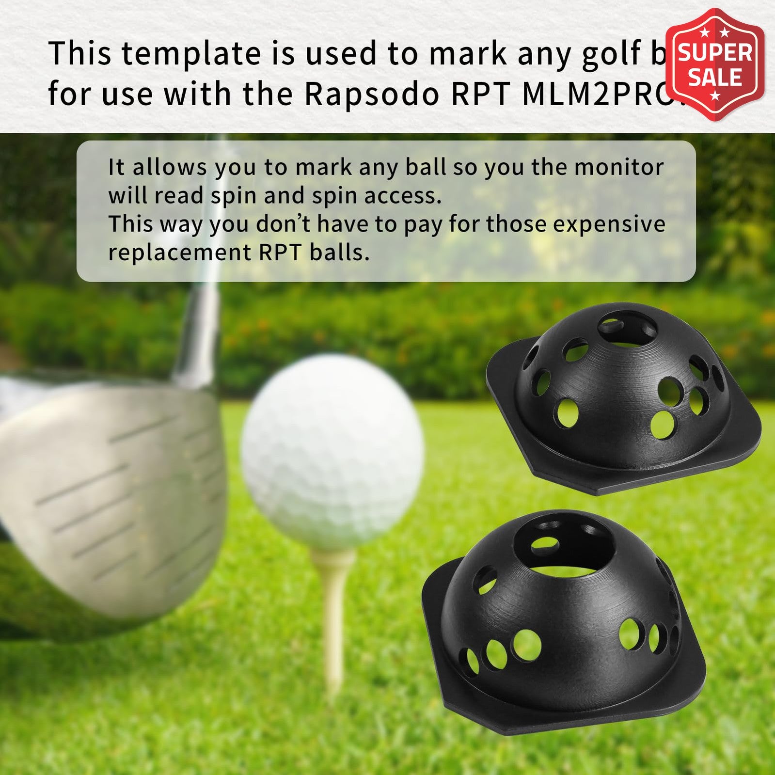 Golf Ball Marking Template for Rapsodo RPT MLM2PRO Launch Monitor