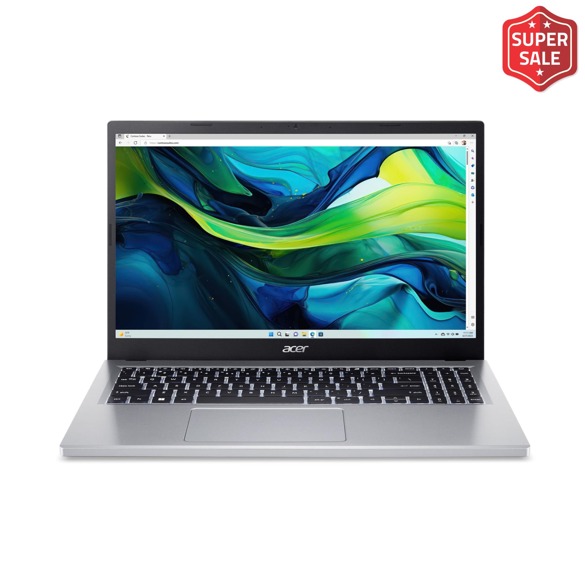 Acer Aspire Go 15 Slim, Core i3-N305, Intel UHD Graphics, 8GB LPDDR5, 128GB SSD, 15.6" 1080P, Wi-Fi 6, Windows 11 Home