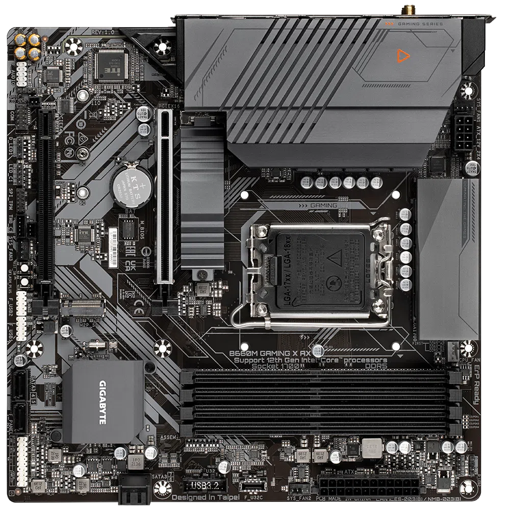 Gigabyte B660M GAMING X AX Rev 1.0 Intel B660 LGA 1700 Alder Lake WiFi DDR5 Micro-ATX Desktop Motherboard