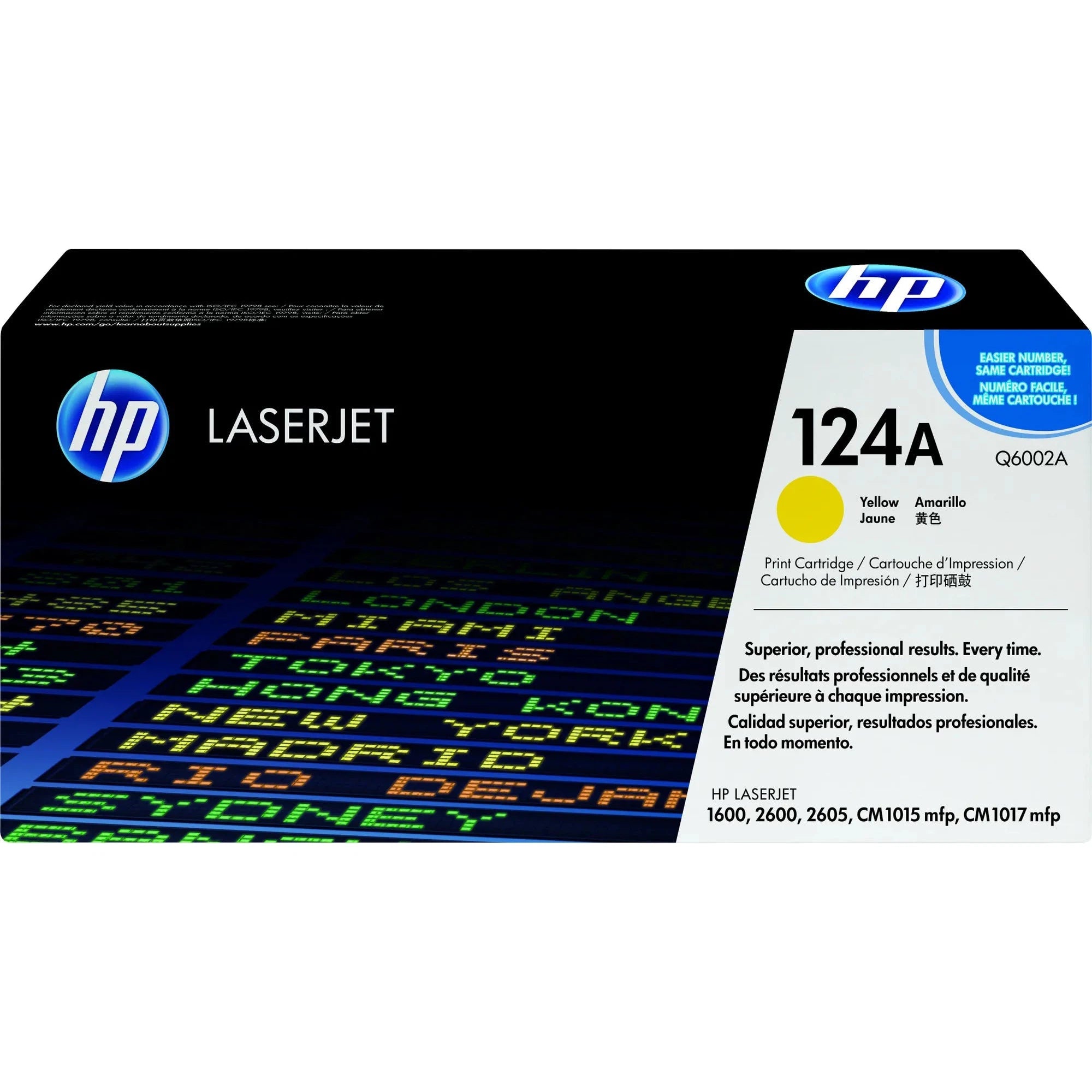 HP 124A Yellow Original LaserJet Toner Cartridge;~2;000 pages. . (Colour LaserJet 2600n ).