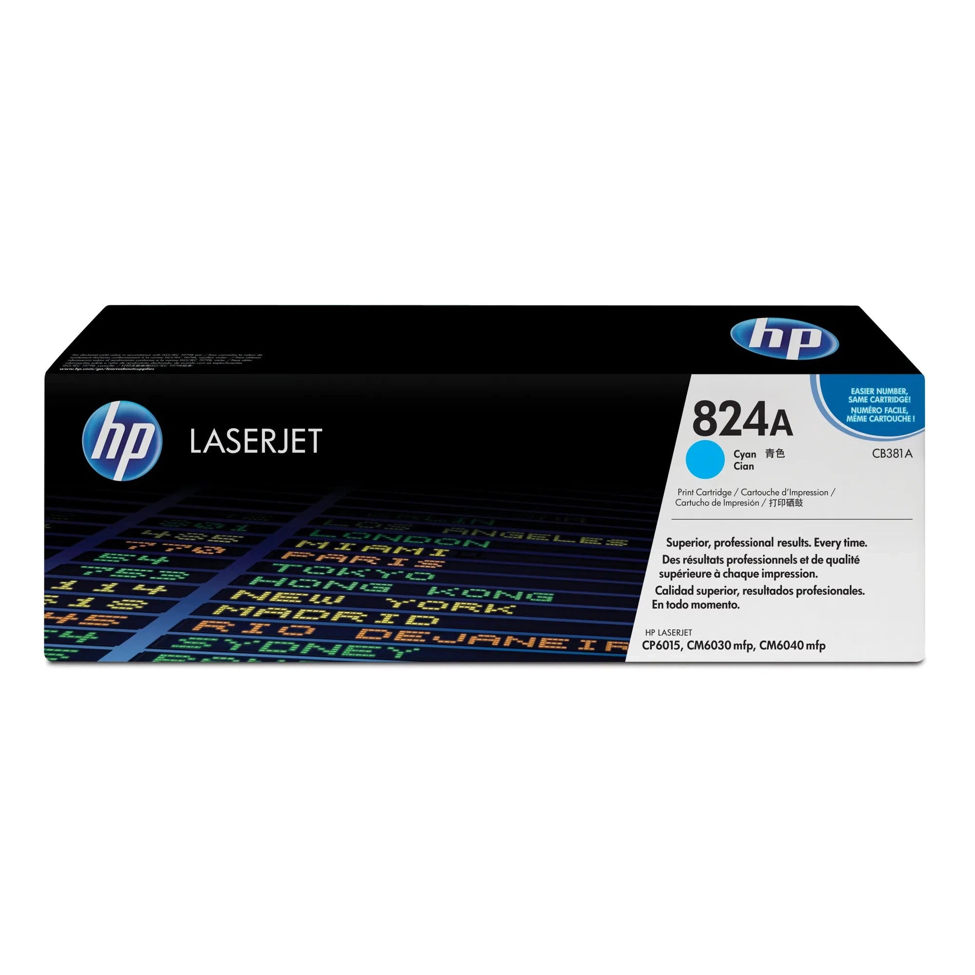 HP 824A Cyan Original LaserJet Toner Cartridge;21;000 pages. . (Colour LaserJet CLJ CM6030/6040/ Toner Cartridge).