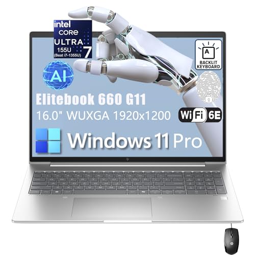 HP Elitebook 660 G11 16" FHD+ Business Copilot AI Laptop Computer, Intel Ultra 7 155U